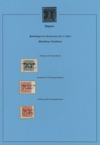 BAYERN - POSTABLAGEN DER KREUZERZEIT (ab 1. 7. 1861) – Blatt 3