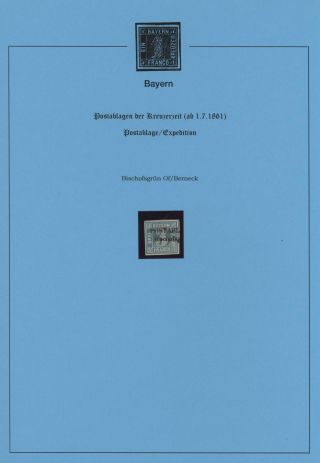 BAYERN - POSTABLAGEN DER KREUZERZEIT (ab 1. 7. 1861) – Blatt 6