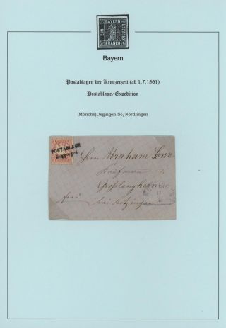 BAYERN - POSTABLAGEN DER KREUZERZEIT (ab 1. 7. 1861) – Blatt 11