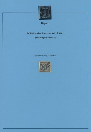 BAYERN - POSTABLAGEN DER KREUZERZEIT (ab 1. 7. 1861) – Blatt 14
