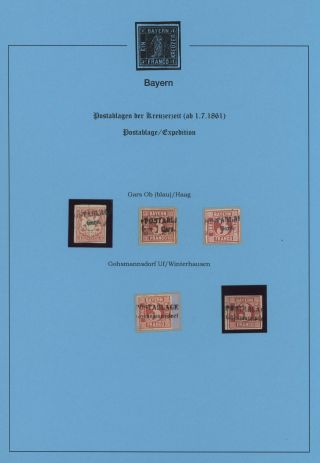 BAYERN - POSTABLAGEN DER KREUZERZEIT (ab 1. 7. 1861) – Blatt 16