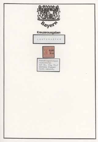 BAVARIA - POSTAL AGENCIES FROM KREUZER PERIOD (since 1. 7. 1861) – sheet 36