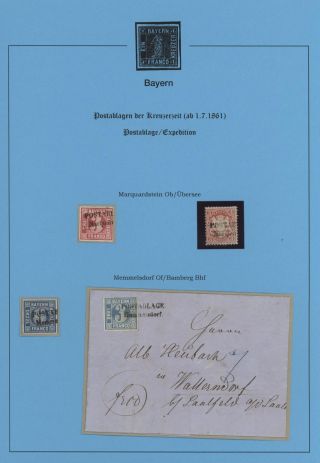 BAVARIA - POSTAL AGENCIES FROM KREUZER PERIOD (since 1. 7. 1861) – sheet 39
