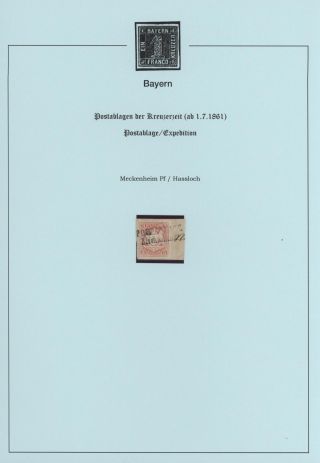 BAVARIA - POSTAL AGENCIES FROM KREUZER PERIOD (since 1. 7. 1861) – sheet 44