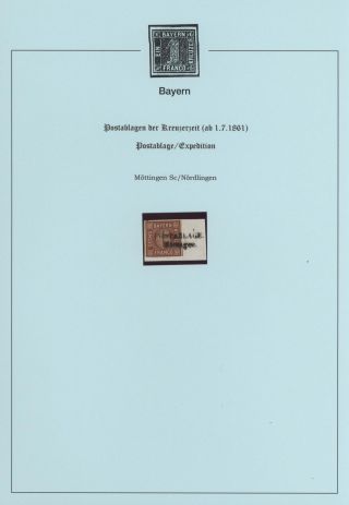 BAVARIA - POSTAL AGENCIES FROM KREUZER PERIOD (since 1. 7. 1861) – sheet 47