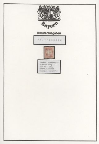 BAVARIA - POSTAL AGENCIES FROM KREUZER PERIOD (since 1. 7. 1861) – sheet 56