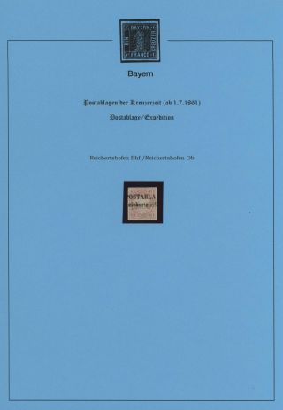 BAVARIA - POSTAL AGENCIES FROM KREUZER PERIOD (since 1. 7. 1861) – sheet 62