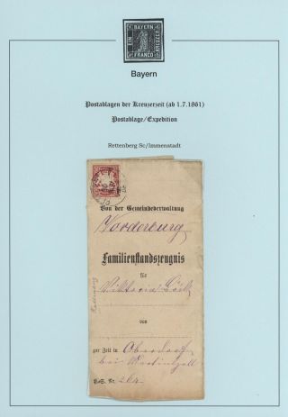 BAVARIA - POSTAL AGENCIES FROM KREUZER PERIOD (since 1. 7. 1861) – sheet 63