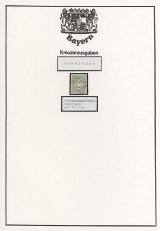 BAVORSKO - POŠTOVNY KREJCAROVÉHO OBDOBÍ (od 1. 7. 1861) – list 83