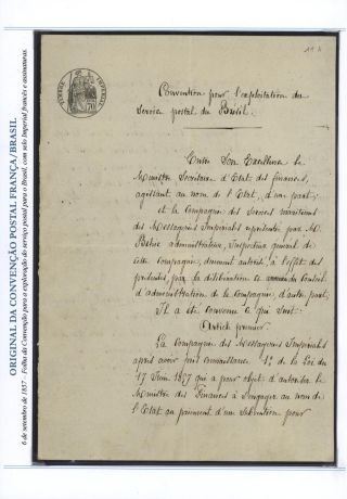 POŠTOVNÍ SPOJENÍ Z FRANCIE DO BRAZÍLIE 1857-1898 – list 1