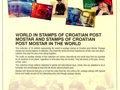 SVĚT NA ZNÁMKÁCH CHORVATSKÉ POŠTY MOSTAR A JEJÍ ZNÁMKY VE SVĚTĚ