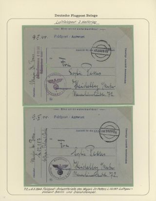 GERMAN AIR MAIL IN WWI and WWII – sheet 40