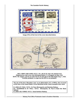 BAHNPOSTSTEMPELN VON SÜD MANITOBA – Blatt 8