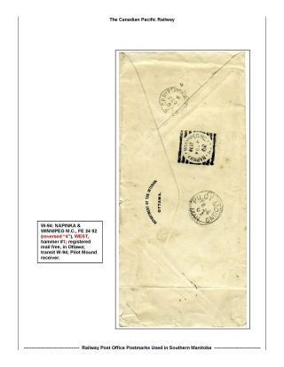 BAHNPOSTSTEMPELN VON SÜD MANITOBA – Blatt 11