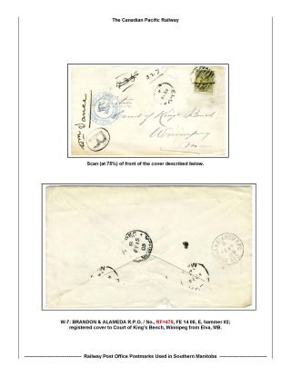 RAILWAY POST OFFICES POSTMARKS USED IN SOUTHERN MANITOBA – sheet 29
