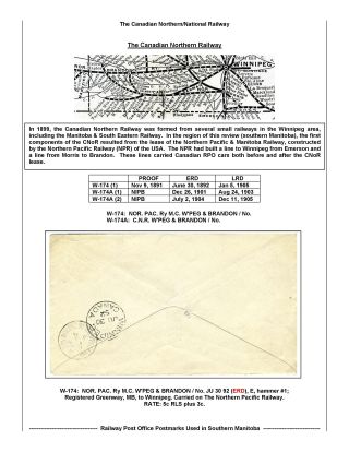 BAHNPOSTSTEMPELN VON SÜD MANITOBA – Blatt 33