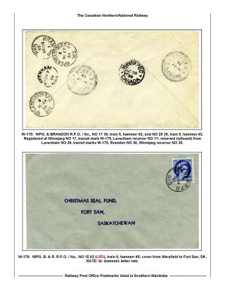 BAHNPOSTSTEMPELN VON SÜD MANITOBA – Blatt 39