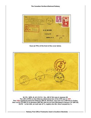 BAHNPOSTSTEMPELN VON SÜD MANITOBA – Blatt 40
