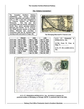 BAHNPOSTSTEMPELN VON SÜD MANITOBA – Blatt 45
