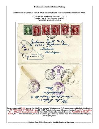 BAHNPOSTSTEMPELN VON SÜD MANITOBA – Blatt 46