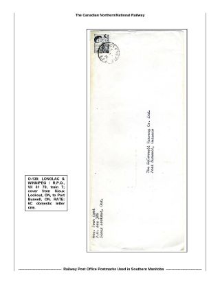 BAHNPOSTSTEMPELN VON SÜD MANITOBA – Blatt 48