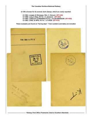 BAHNPOSTSTEMPELN VON SÜD MANITOBA – Blatt 49