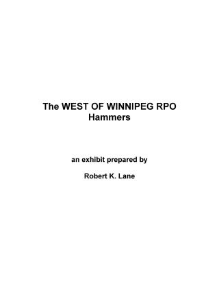 THE WEST OF WINNIPEG RPO HAMMERS – sheet 1