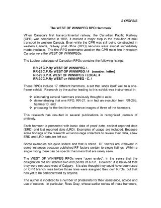 THE WEST OF WINNIPEG RPO HAMMERS – sheet 2