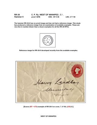RAZÍTKA VLAKOVÝCH POŠT V ZÁPADNÍM WINNIPEGU – list 19