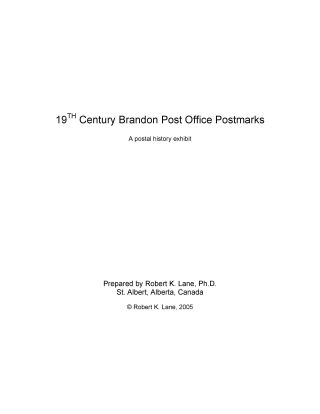 19th CENTURY BRANDON POST OFFICE POSTMARKS – sheet 1