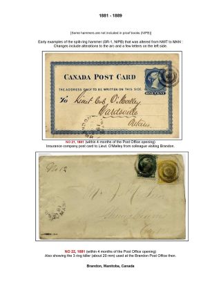 19th CENTURY BRANDON POST OFFICE POSTMARKS – sheet 4