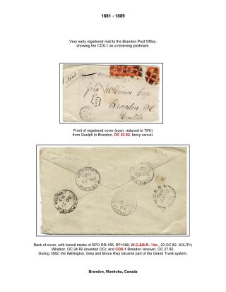 19th CENTURY BRANDON POST OFFICE POSTMARKS – sheet 7