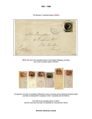 19th CENTURY BRANDON POST OFFICE POSTMARKS – sheet 8