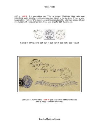 19th CENTURY BRANDON POST OFFICE POSTMARKS – sheet 9