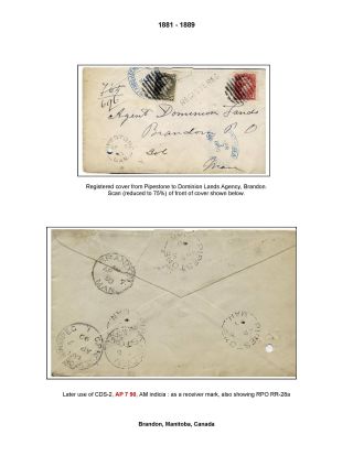 19th CENTURY BRANDON POST OFFICE POSTMARKS – sheet 10