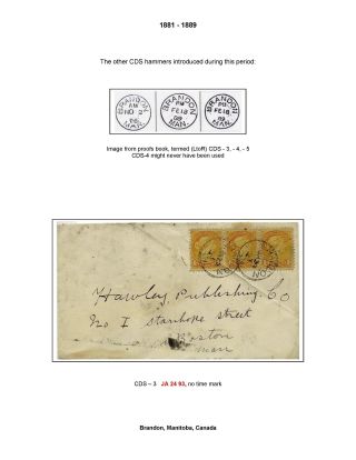 19th CENTURY BRANDON POST OFFICE POSTMARKS – sheet 12