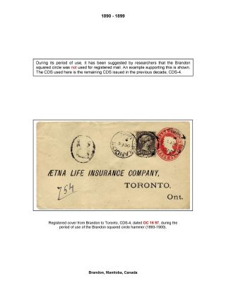 19th CENTURY BRANDON POST OFFICE POSTMARKS – sheet 17