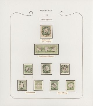 GERMANY - STAMP ISSUES 1872-1874 POSTALY USED – sheet 6