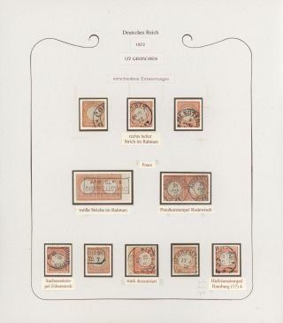 GERMANY - STAMP ISSUES 1872-1874 POSTALY USED – sheet 9