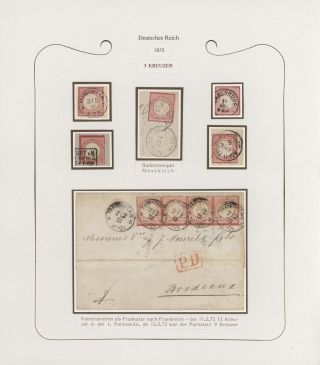GERMANY - STAMP ISSUES 1872-1874 POSTALY USED – sheet 33