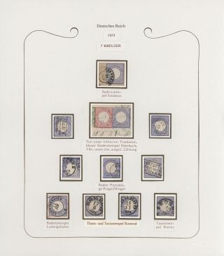 GERMANY - STAMP ISSUES 1872-1874 POSTALY USED – sheet 36