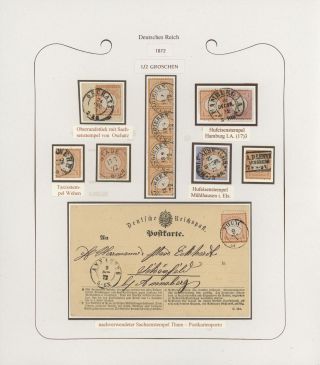GERMANY - STAMP ISSUES 1872-1874 POSTALY USED – sheet 44