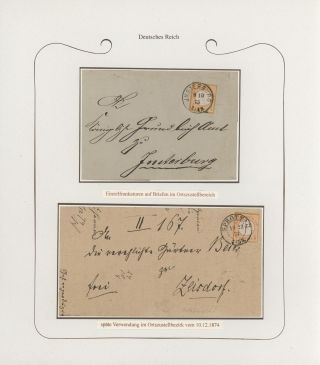GERMANY - STAMP ISSUES 1872-1874 POSTALY USED – sheet 46