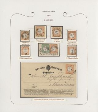 GERMANY - STAMP ISSUES 1872-1874 POSTALY USED – sheet 48