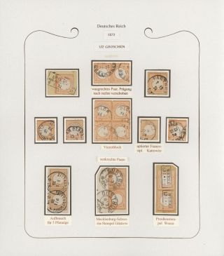 GERMANY - STAMP ISSUES 1872-1874 POSTALY USED – sheet 58