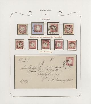 GERMANY - STAMP ISSUES 1872-1874 POSTALY USED – sheet 69