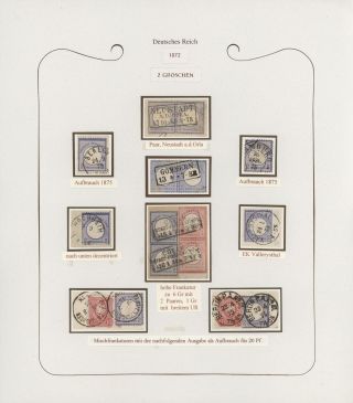 GERMANY - STAMP ISSUES 1872-1874 POSTALY USED – sheet 84