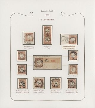 GERMANY - STAMP ISSUES 1872-1874 POSTALY USED – sheet 93