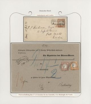 GERMANY - STAMP ISSUES 1872-1874 POSTALY USED – sheet 95