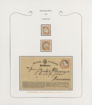 GERMANY - STAMP ISSUES 1872-1874 POSTALY USED – sheet 107